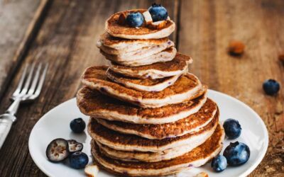 Blueberry Oat Protein Pancakes